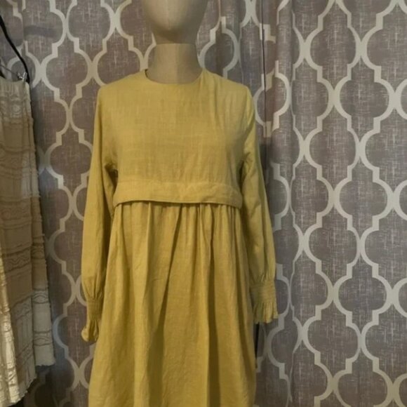 Por La Cara Yellow Long-Sleeve Dress - Picture 1 of 4